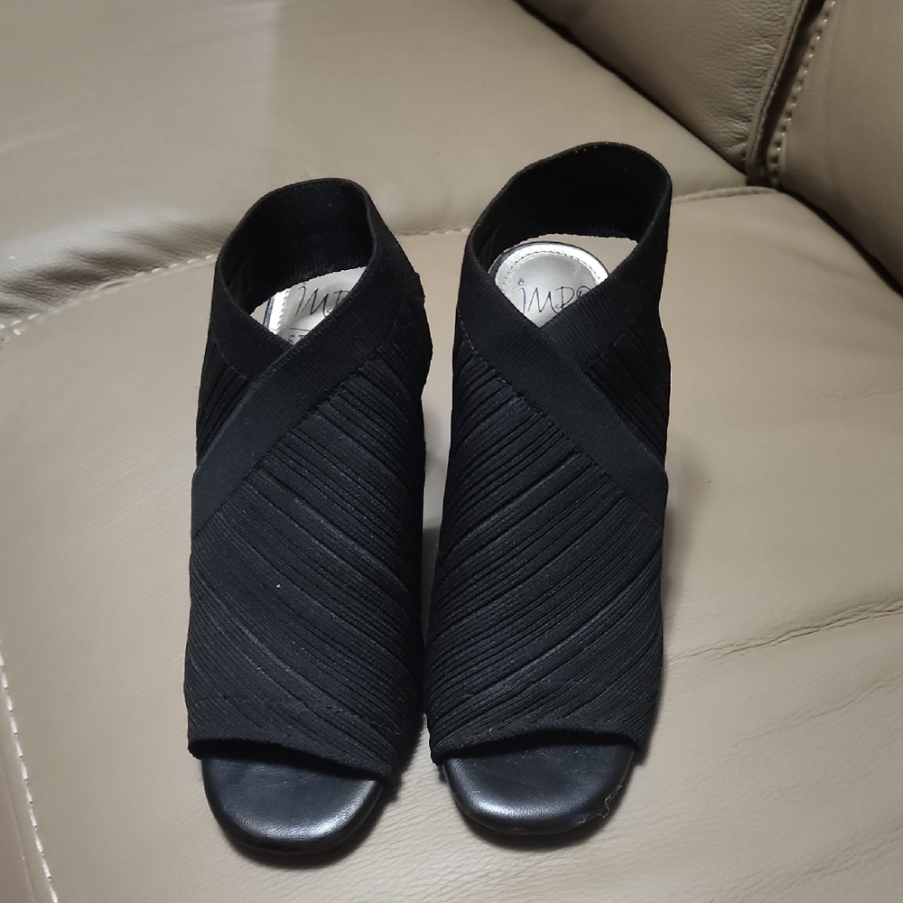 Impo Black Crisscross Heeled Sandals